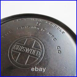 Vintage Griswold Large Logo #9 Cast Iron Griddle #609