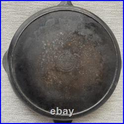 Vintage Griswold No. 12 Cast Iron Skillet 719 D heat ring Erie PA small logo