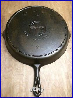 Vintage Griswold No. 14 Cast Iron Skillet With Heat Ring 718 A SEASONED