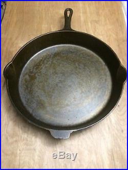 Vintage Griswold No. 14 Cast Iron Skillet With Heat Ring 718 A SEASONED