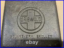 Vintage Griswold No 3 (2103) Cast Iron Square-Fry Skillet