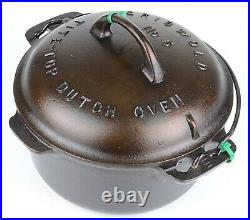 Vintage Griswold No 6 Cast Iron Dutch Oven withLettered Cover Restored Condition