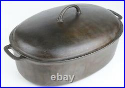 Vintage Griswold No 7 (2631/2632) Cast Iron Oval Roaster Seasoned Cond