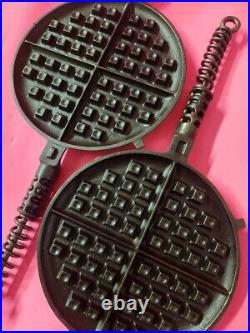 Vintage Griswold No. 8 American Cast Iron HIGH BASE Waffle Iron 312/313/915 Base