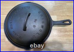 Vintage Griswold No. 8 Tite-Top Cast Lid With 8A Skillet
