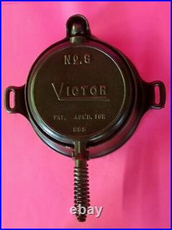 Vintage Griswold No. 8 VICTOR Cast Iron High Base Waffle Iron 395/397 RESTORED