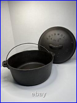 Vintage Griswold No. 9 Cast Iron Tite-Top Dutch Oven 834J With Lid 834 J