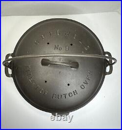 Vintage Griswold No. 9 Cast Iron Tite-Top Dutch Oven 834J With Lid 834 J