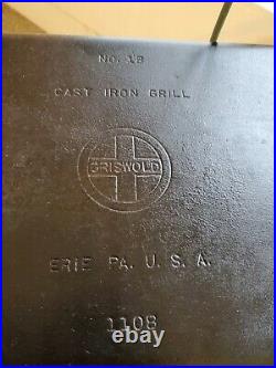 Vintage Griswold No18 Cast Iron Grill 1108 Erie PA USA Cookie Sheet
