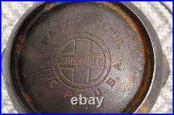 Vintage Griswold Patty Bowl #871 Cast Iron withHandle & Heat Ring