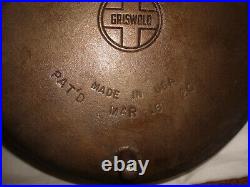 Vintage Griswold Wagner Ware #10 Cast Iron 3 Footed Tite-Top Dutch Oven withLid