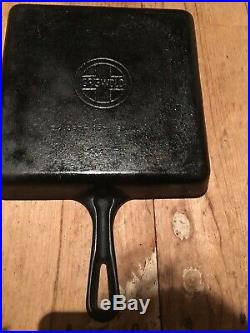 Vintage Griswold cast iron Square Fry Skillet pan #8 210B