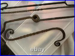 Vintage Hand Forged Wrought Iron Fire Place/ Cooking Lot Lodge Cabin Accessories