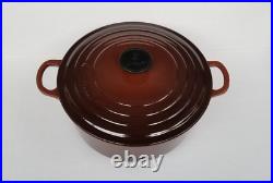 Vintage LE CREUSET #26 Brown Enamel 5.5 Qt Cast Iron Dutch Oven France