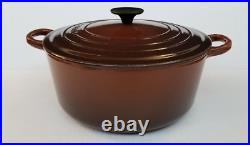 Vintage LE CREUSET #26 Brown Enamel 5.5 Qt Cast Iron Dutch Oven France