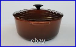 Vintage LE CREUSET #26 Brown Enamel 5.5 Qt Cast Iron Dutch Oven France