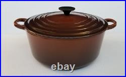 Vintage LE CREUSET #26 Brown Enamel 5.5 Qt Cast Iron Dutch Oven France