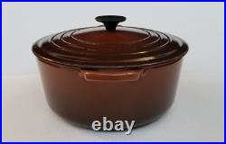 Vintage LE CREUSET #26 Brown Enamel 5.5 Qt Cast Iron Dutch Oven France