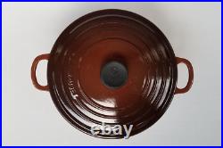 Vintage LE CREUSET #26 Brown Enamel 5.5 Qt Cast Iron Dutch Oven France
