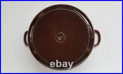 Vintage LE CREUSET #26 Brown Enamel 5.5 Qt Cast Iron Dutch Oven France