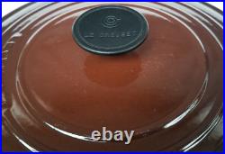 Vintage LE CREUSET #26 Brown Enamel 5.5 Qt Cast Iron Dutch Oven France