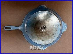 Vintage LE CREUSET #30 Blue Enamel Cast Iron 12 Skillet France excellent Cond