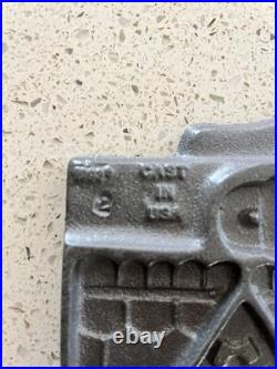 Vintage Large Cast Iron John Wright Gingerbread House Christmas 2 Sided Mold