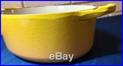 Vintage Le Creuset #23 Yellow Oval Cast Iron Enamel