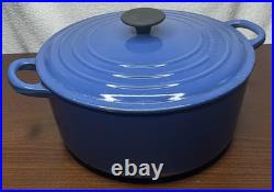 Vintage Le Creuset #26 5 1/2 Quart Dutch Oven Blue Made In France FRENCH