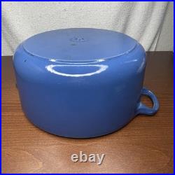 Vintage Le Creuset #26 5 1/2 Quart Dutch Oven Blue Made In France FRENCH