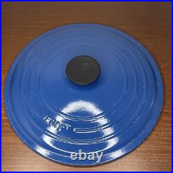 Vintage Le Creuset #26 5 1/2 Quart Dutch Oven Blue Made In France FRENCH