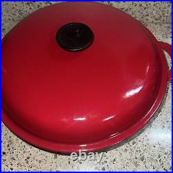 Vintage Le Creuset #30 Red Cast Iron Braiser Pan with Lid 3.5 QT