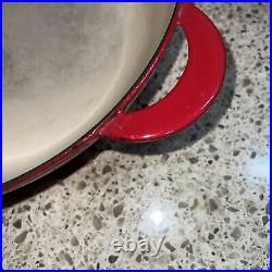 Vintage Le Creuset #30 Red Cast Iron Braiser Pan with Lid 3.5 QT