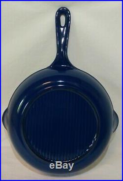 Vintage Le Creuset Cast Iron Skillet 9 DEEP BLUE NEAR MINT #23 Fry Pan