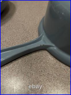 Vintage Le Creuset Enameled Cast Iron Pan Set Blue Set of 3