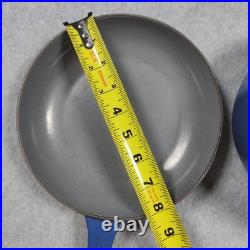 Vintage Le Creuset Enameled Cast Iron Pan Set Cobalt Blue Set of 2