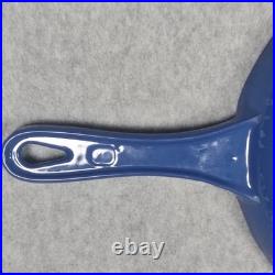 Vintage Le Creuset Enameled Cast Iron Pan Set Cobalt Blue Set of 2