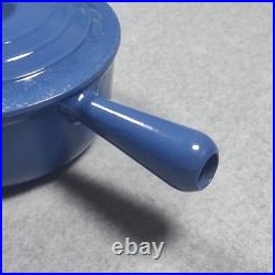 Vintage Le Creuset Enameled Cast Iron Pan Set Cobalt Blue Set of 2