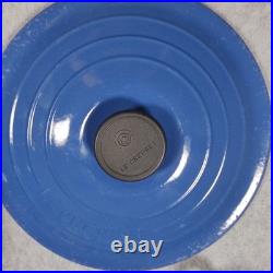Vintage Le Creuset Enameled Cast Iron Pan Set Cobalt Blue Set of 2