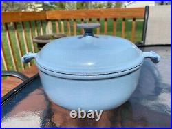 Vintage Le Creuset Enzo Mari La Mama Blue #20 Round Dutch Pot Oven