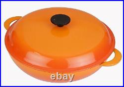 Vintage Le Creuset No 30 Flame Orange Braiser Very Nice Condition