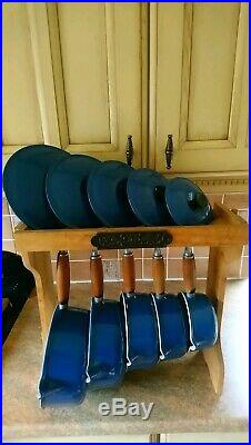 Vintage Le Creuset Set 5 Cast Iron Pans & Lids