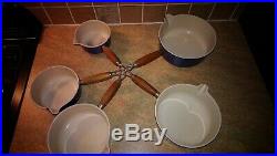 Vintage Le Creuset Set 5 Cast Iron Pans & Lids