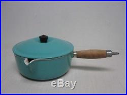 Vintage Le Creuset Turquoise Blue 2 Quart Spouted Covered Sauce Pan #20