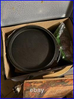Vintage Lewis and Clark 12 Cast Iron Dutch Lodge Corp Of Discovery & Custom Box