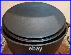 Vintage Lodge #12 Cast Iron 3 Footed Camp Dutch Oven withLid