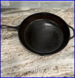 Vintage Lodge #12 SK D Cast Iron Skillet 3 Notch Heat Ring