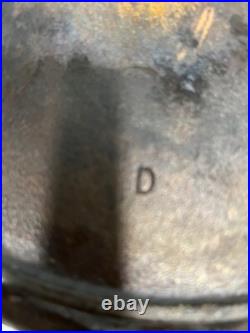 Vintage Lodge #12 SK D Cast Iron Skillet 3 Notch Heat Ring