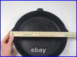 Vintage Lodge 3 Notch Cast Iron Skillet #14 Measuring 15 In Diameter Read