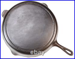 Vintage Lodge 3-Notch No 14 Cast Iron Skillet Restored Condition c1950s Vintage Lodge 3-Notch No 14 Cast Iron Skillet Restored Condition c1950s
